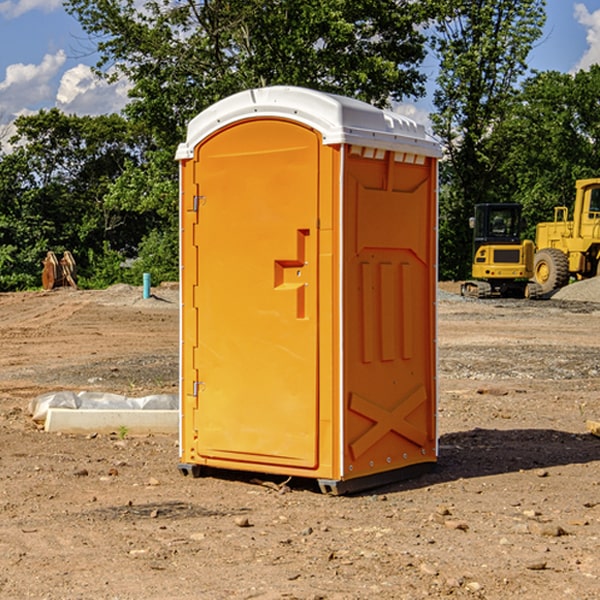 how often are the porta potties cleaned and serviced during a rental period in Melrude